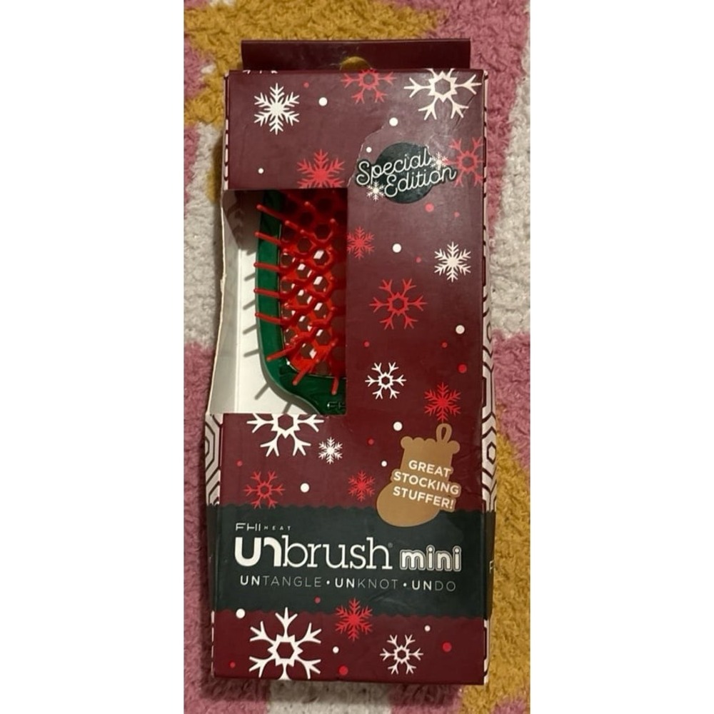 NEW Unbrush Mini Special‎ Ed. - Untangle, Unknot Undo Hair Brush, Green Metallic